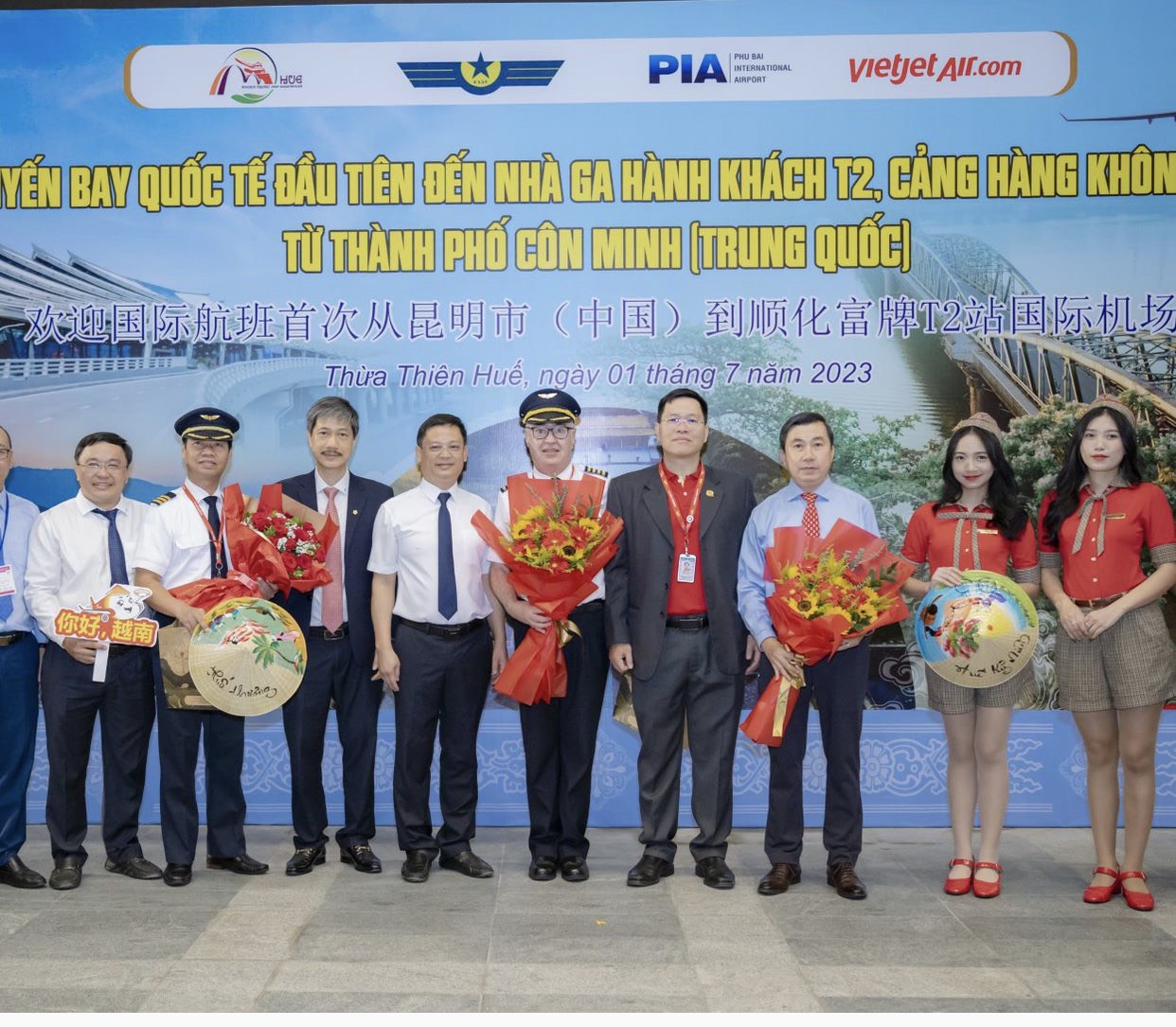 Lễ đón chuyến bay quốc tế đầu tiên đến Nhà ga T2 - Cảng Hàng không quốc tế Phú Bài